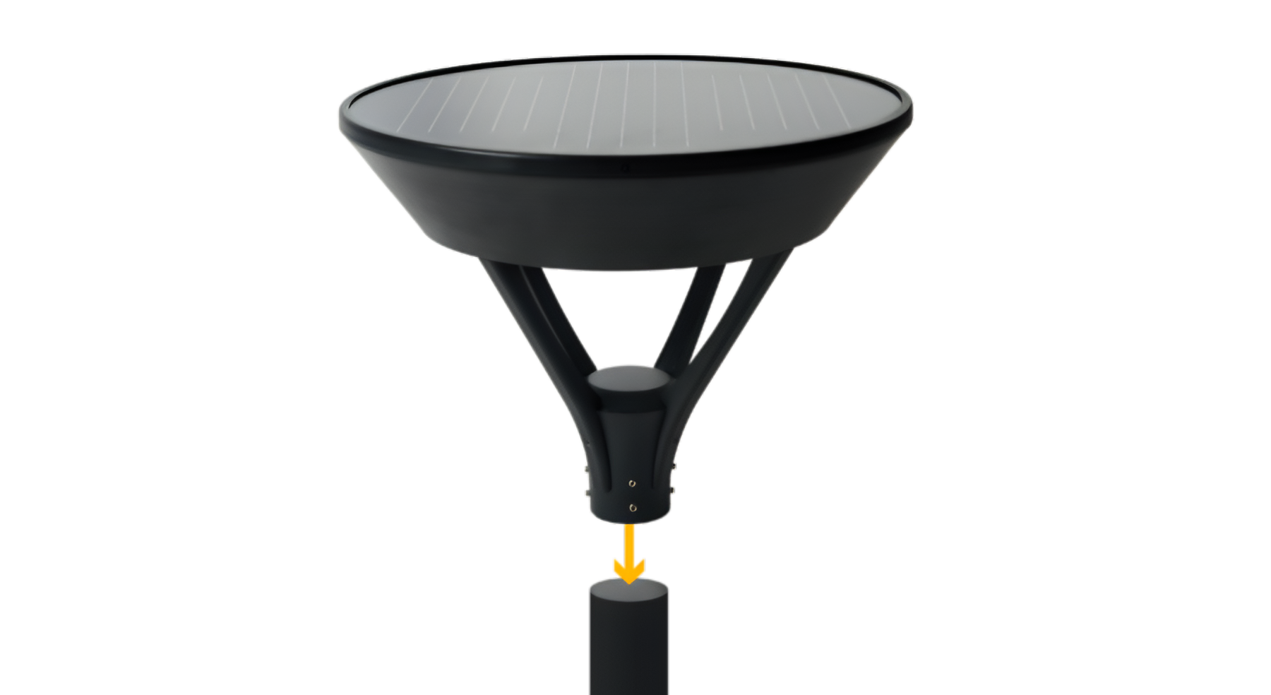 Luminaire solaire KONOS+ sur mât – design urbain et performance pour espaces publics