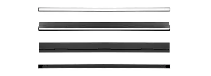 RAIL K-SCAPE 24V et 48V finition noire, luminaire sonore linéaire avec LED et haut-parleur intégré
