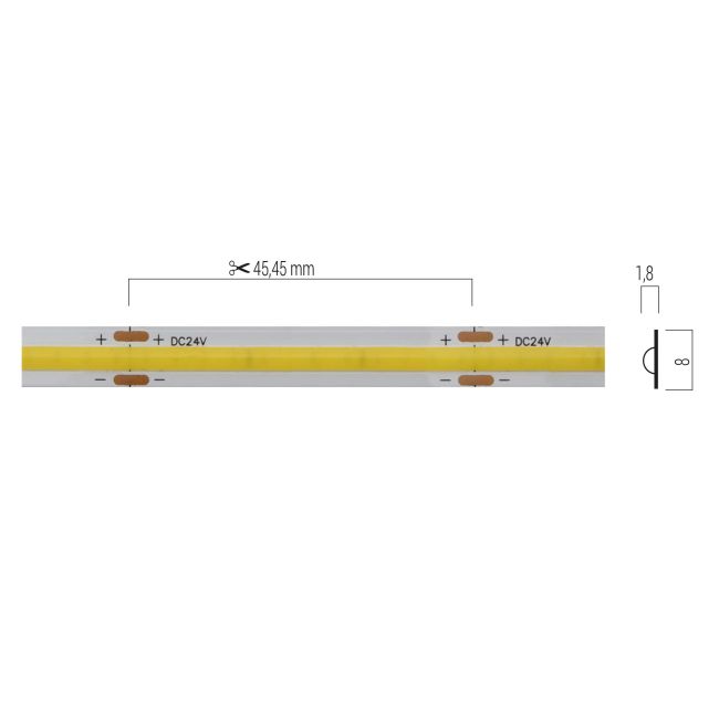 XSOLIS IP20 24V 8W/m 5m 256LED/m 3000K (5.1.2)