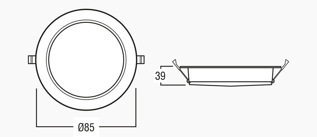 Downlight HORUS 7W 2.5 CCT IP54 Blanc Cut-out 70-75mm
