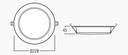 Downlight HORUS 18w 8 CCT IP54 blanc cutout 200-210mm 