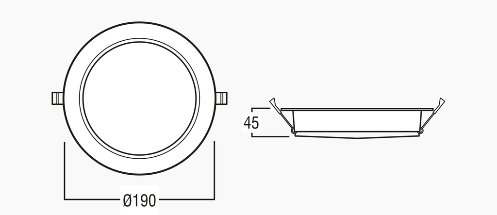 Downlight HORUS 25W 6 CCT changing IP54 Blanc