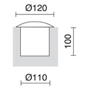 Sol encastré 3 d'émission SURI IP67 LED SMD AC 4W 500lm CRI80 3000K Anthracite