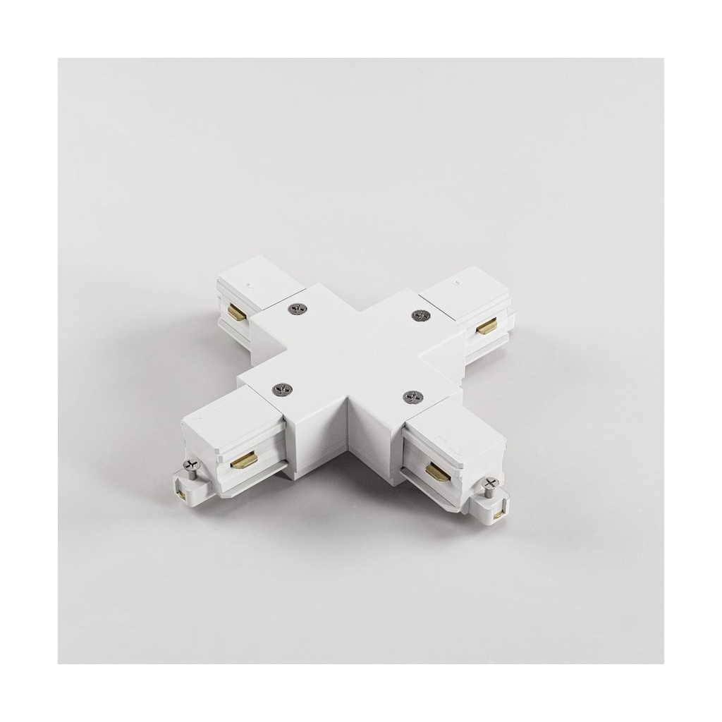 Connecteur en X • Blanc • Rail Mini Monophasé