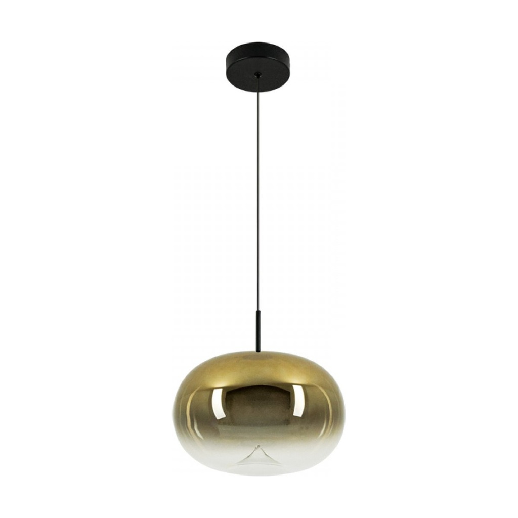 PENDANT LED LIGHT 8W 3000K GOLD GLASS - BLACK MATT 