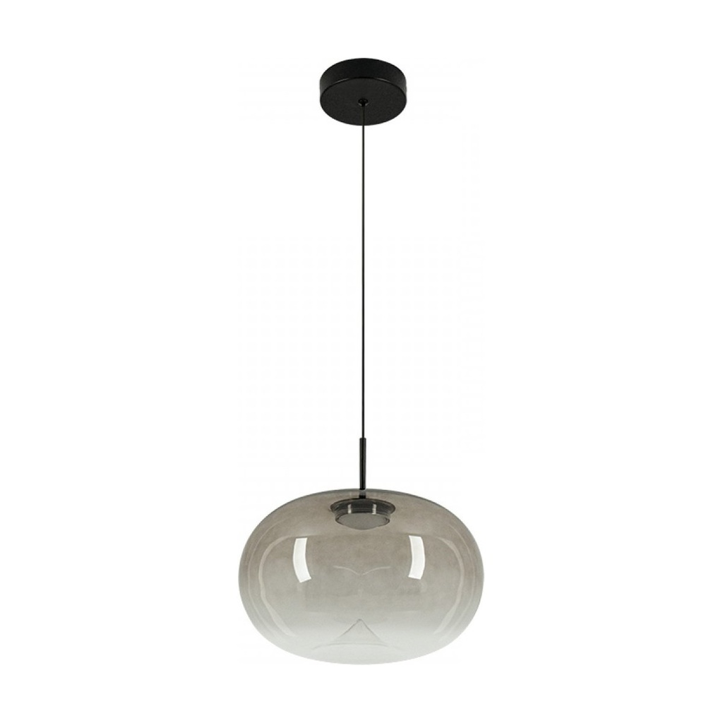 PENDANT LED LIGHT 8W 3000K LIGHT BROWN GLASS -BLACK MATT