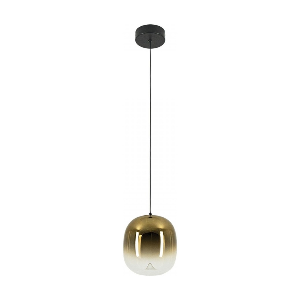 PENDANT LED LIGHT 4W 3000K GOLD GLASS - BLACK MATT 