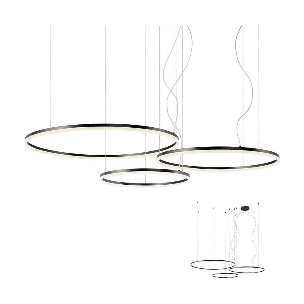 ORBIT SU LED 163W 3000K D1000+800+600 SAND BLACK (4.1.2)-TRIAC
