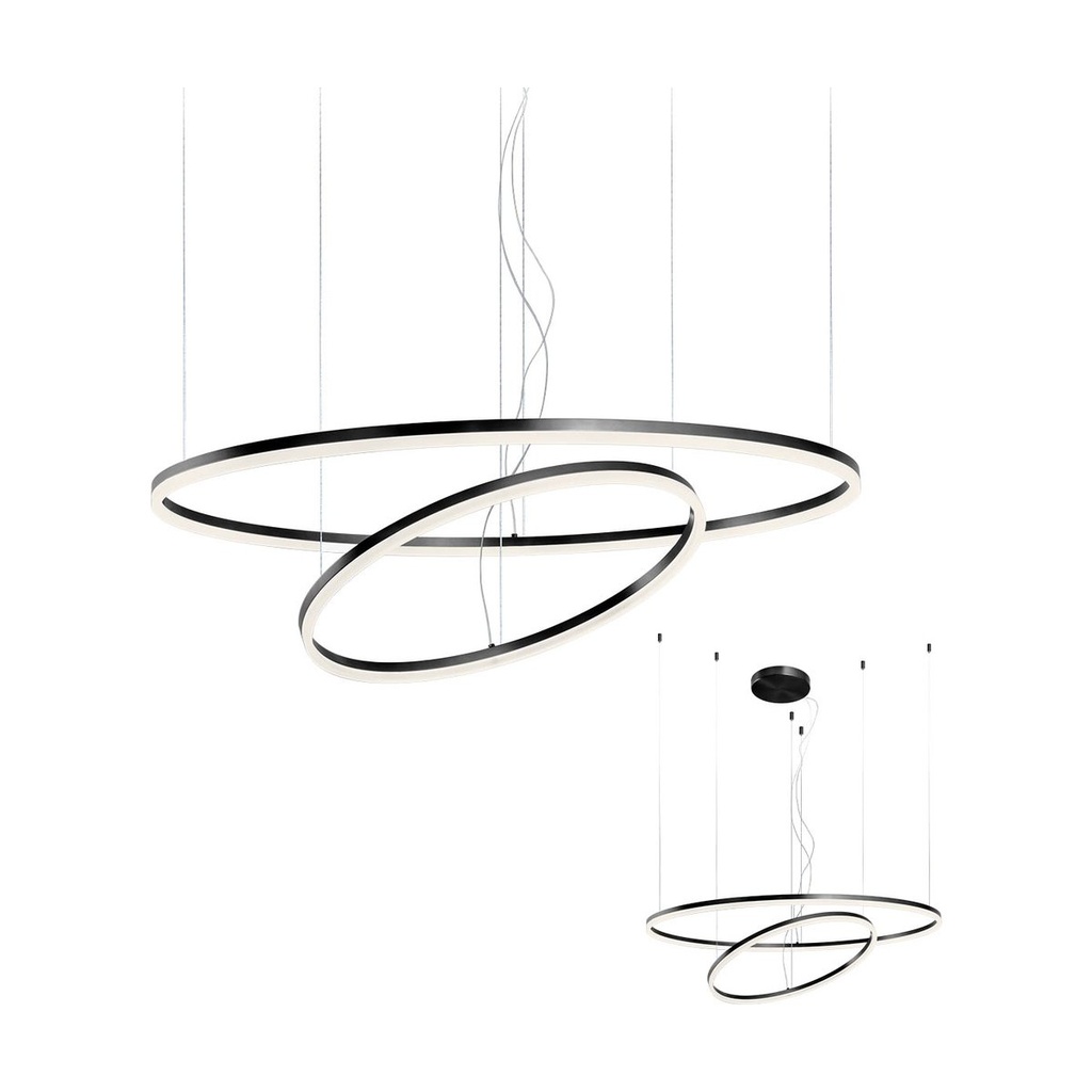 ORBIT SU LED 108W 4000K D1000+600 SAND BLACK (4.1.2)-DALI