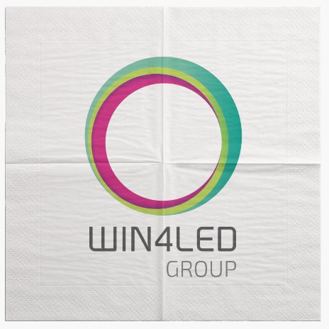Partenariat inauguration showroom 2025 - logo sur serviette en papier