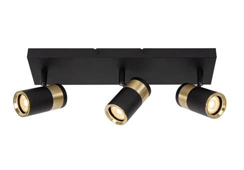 GORIK Spot plafond-Noir-3xGU10-40W-Métal