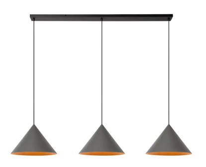 SPITZE Suspension-Gris-3xE27-40W-Fer