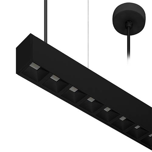 LINEAR 1 D P 40W 6850Lm  3500K 75° NOIR MAT