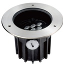 Spot de sol Encastré NOIR 180mm 9x2w 3000k 1000lm 20° IP67 + câble 1m 