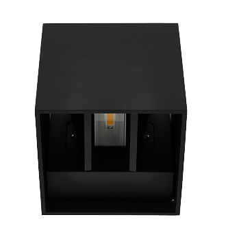 Applique murale extérieur carré 100x100mm incl 2x3W LED 3000K en driver IP54 NOIR
