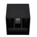Applique murale extérieur carré 100x100mm incl 2x3W LED 3000K en driver IP54 NOIR