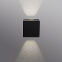 Applique murale extérieur carré 100x100mm incl 2x3W 3000K 50° IP65 incl driver dimmable tot 30/60% UP/DOWN-light NOIR