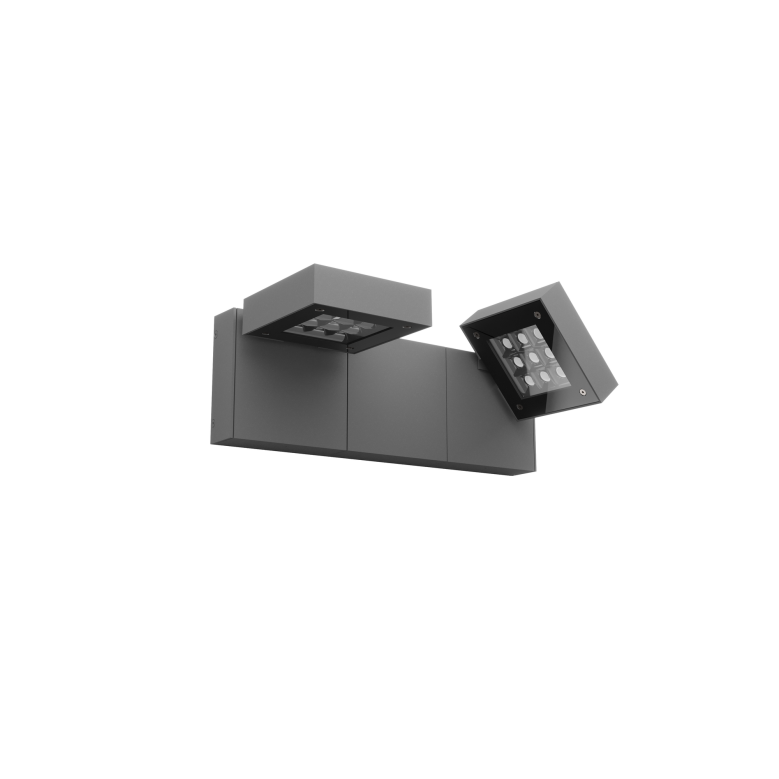 Wall fixture IP66 Modis Optics Double 430mm LED 40.2W LED warm-white 3000K ON-OFF Urban grey 3618lm