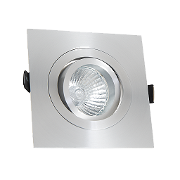Spot encastré carré GU10/GU5,3 orientable a ressorts ALU