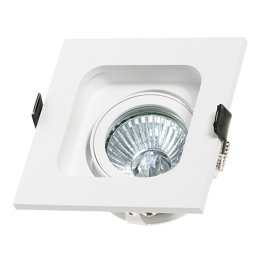 Spot encastré carré GU10 orientable a ressorts BLANC / BLANC