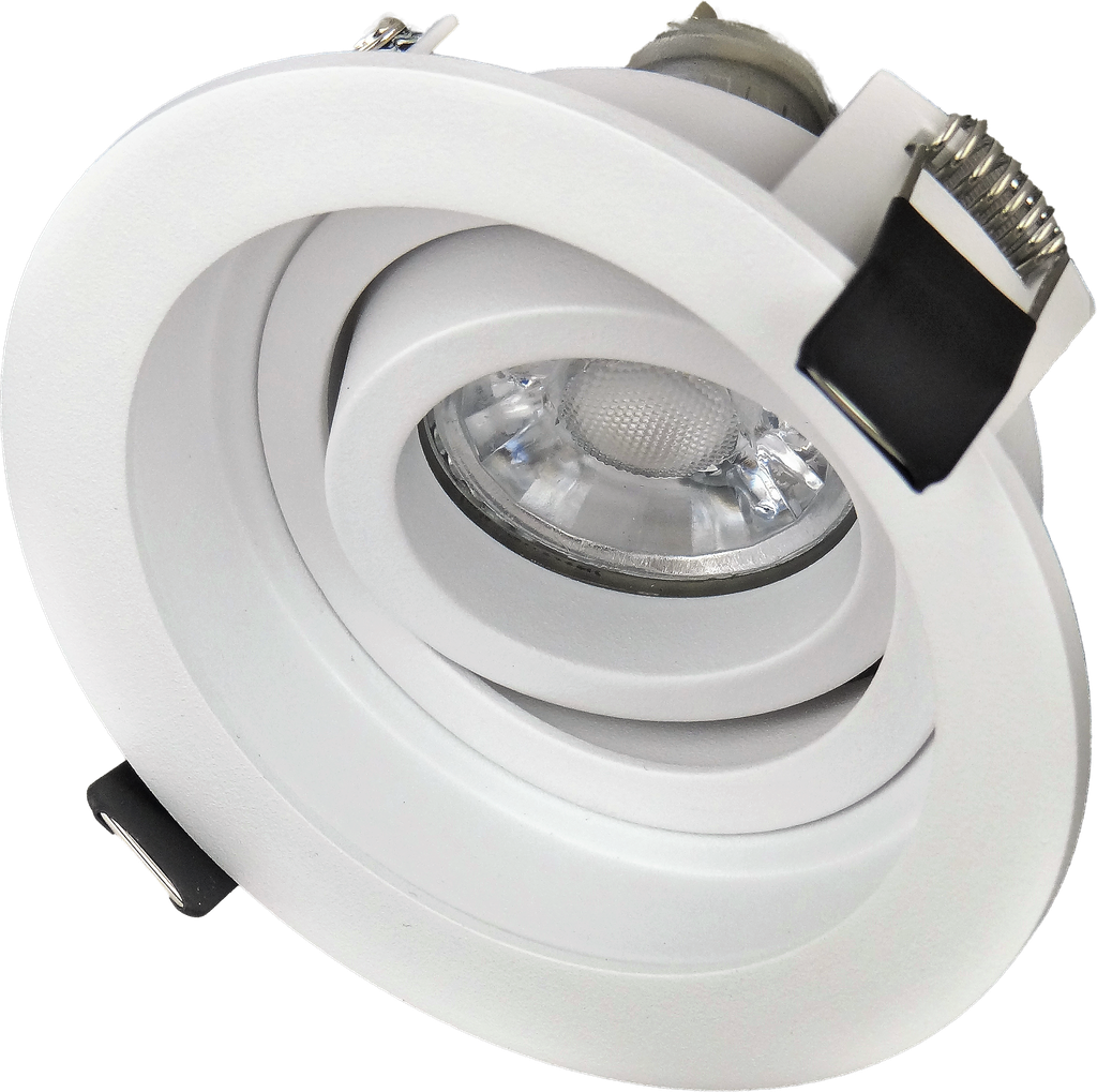 Spot encastré rond GU10/GU5,3 orientable a ressorts BLANC