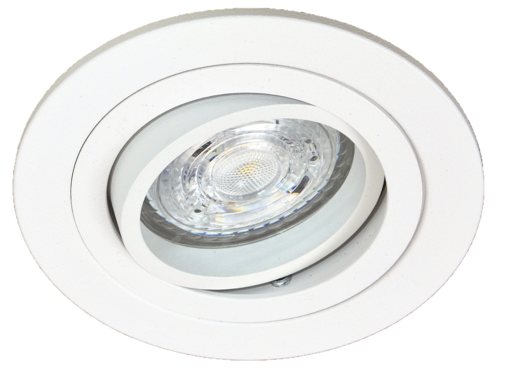 Spot encastré rond GU10 orientable a ressorts BLANC