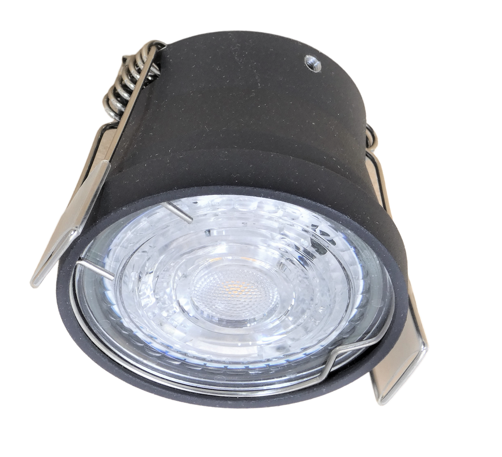 Spot encastré rond GU10 niet-orientable a ressorts NOIR