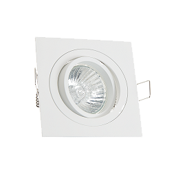 Spot encastré carré GU10 orientable a ressorts BLANC
