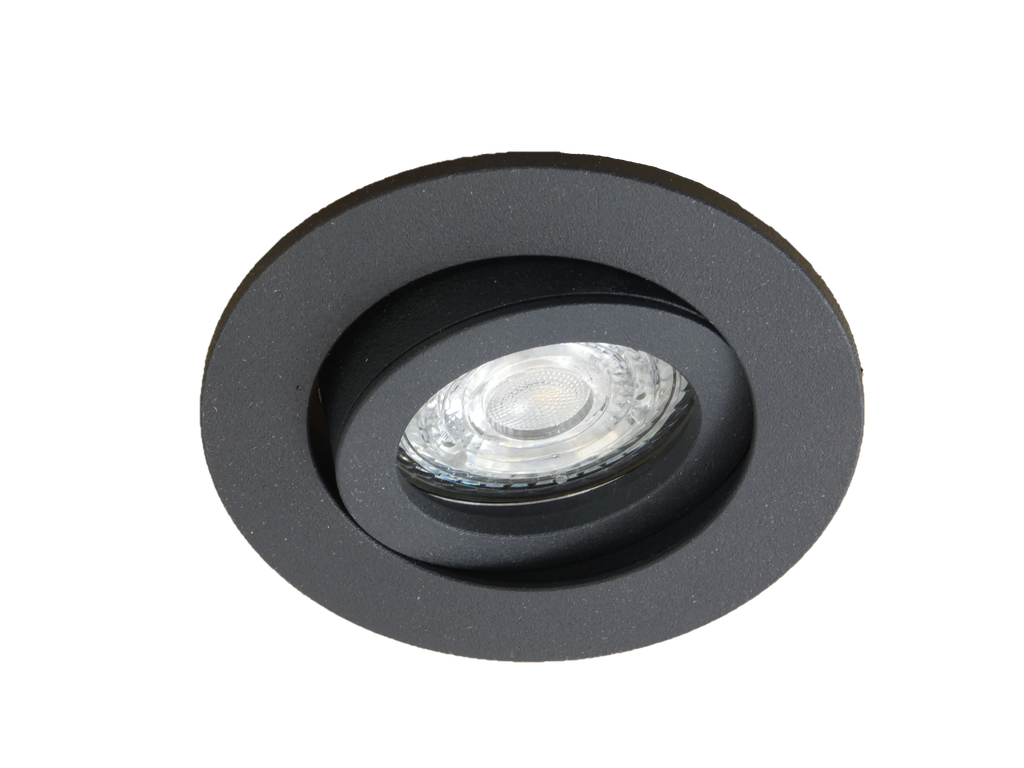 Spot Encastré rond GU10 orientable à lamelles - découpe 70mm NOIR