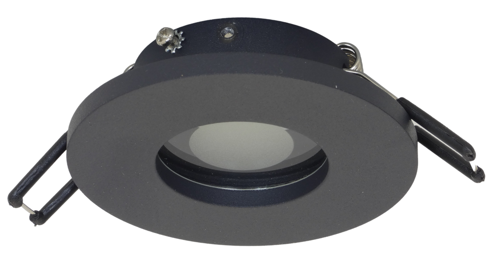 Spot encastré rond GU10 IP44 non orientable - découpe 60mm NOIR
