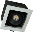 Spot Encastré carré 10W 3000K 36° CRI>80 800Lm IP20 TriacDIM 118mm BLANC-intérieur NOIR
