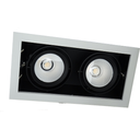 Spot Encastré double orientable 2x15W 3000K 36° CRI>80 2x1200Lm IP20 TriacDIM 356x191mm BLANC-intérieur NOIR