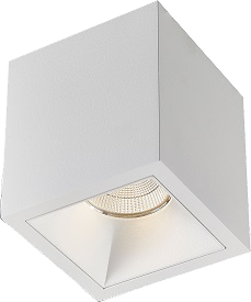 Plafonnier apparent 8,9W 3000K CRI>80 48° 1135Lm TriacDIM 85x85x83mm BLANC