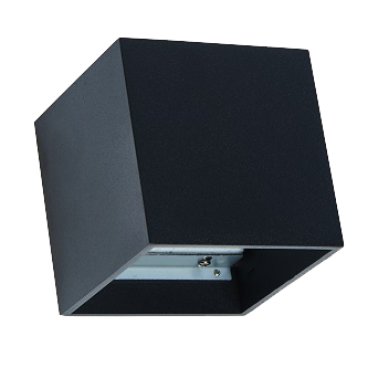 Applique apprente carrée G9 100x100mm NOIR