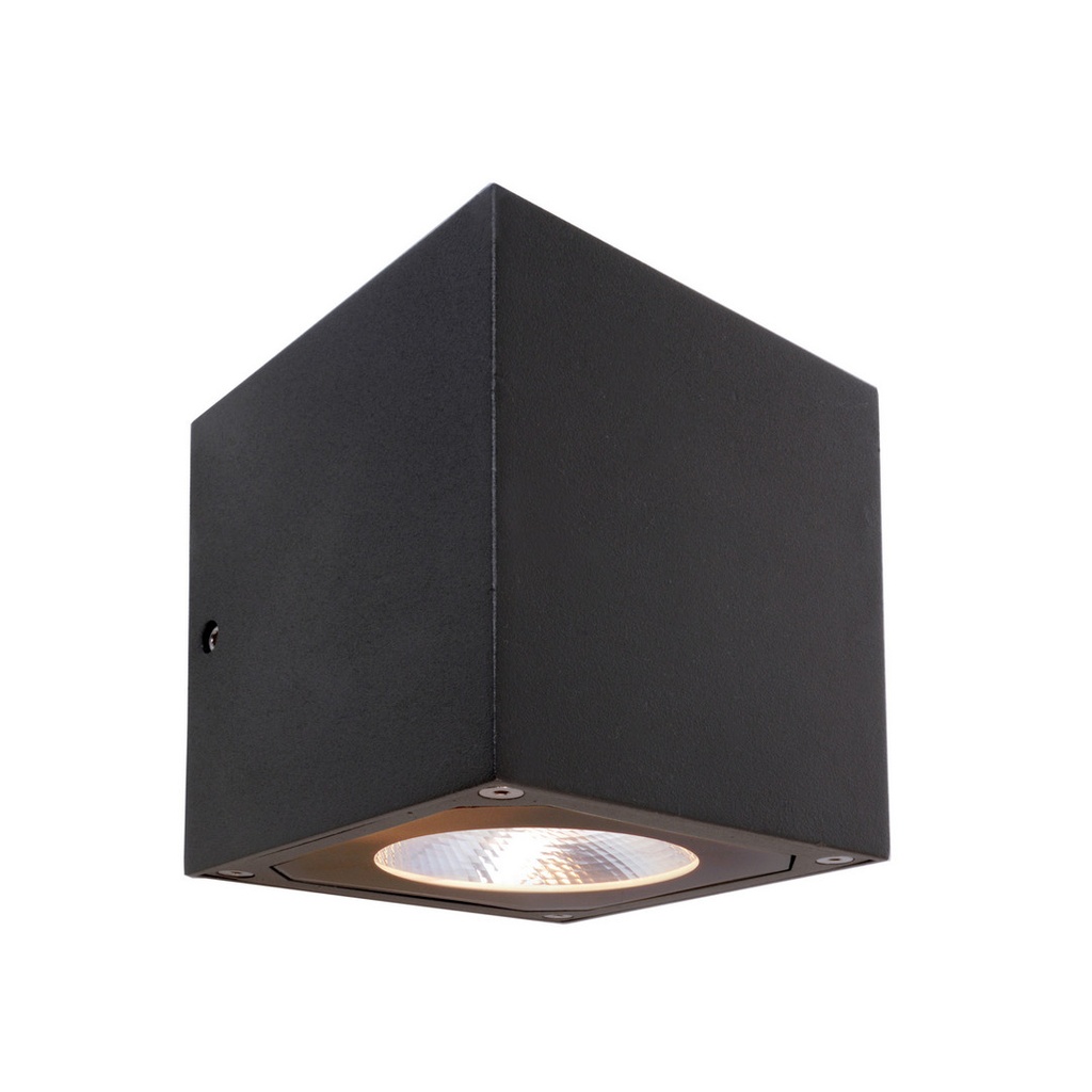 Surface-mounted wall light - Cubodo 2 single, 8.5 W, 3,000 K, dark grey