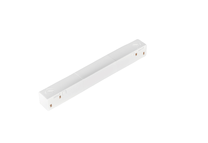 Connecteur pour deux sections droites de rail 48V blanc