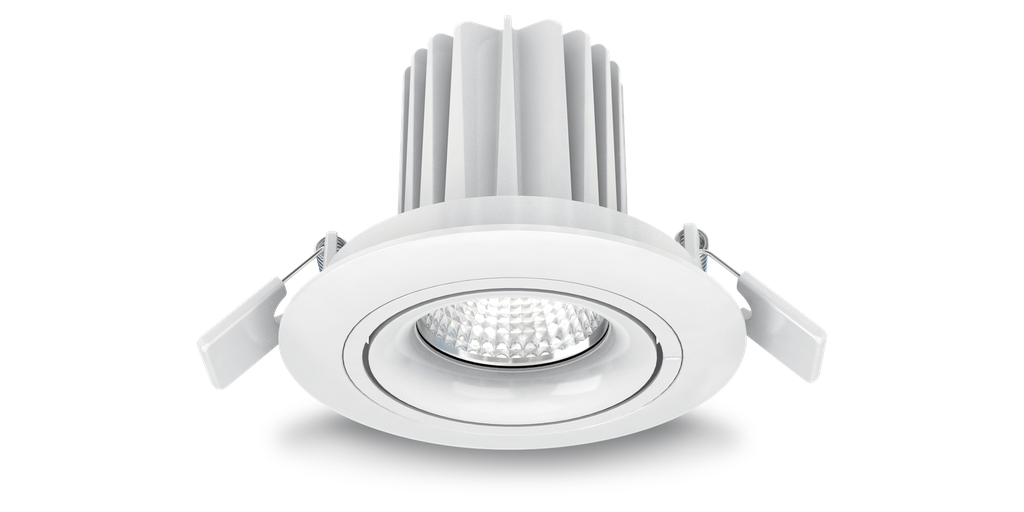 Downlight LUNA IP20, 7 watts, 40°, encast.Ø77mm, blanc naturel 4000K