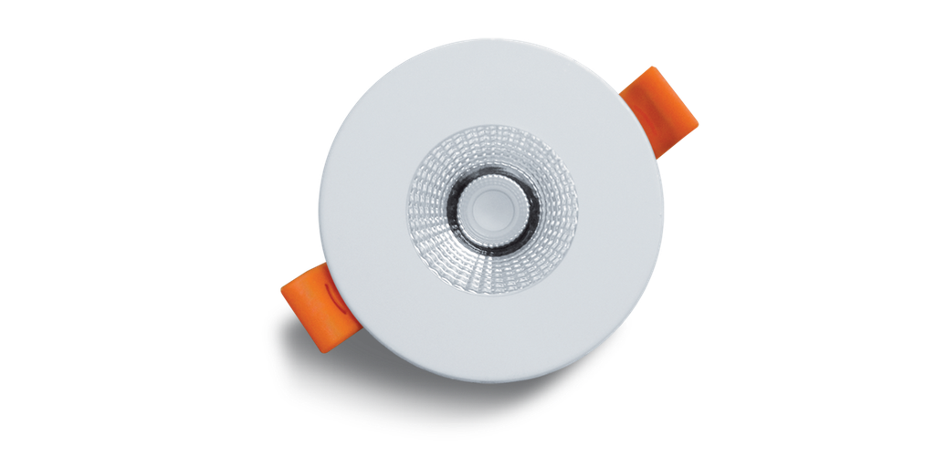 Spot ORION 7 watts, IP44, 36°, collerette blanche, blanc naturel 4000