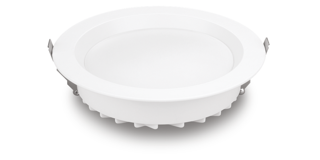 Downlight HORUS 35W 8'' CCT changing IP54 Blanc Cutout 200-210mm 