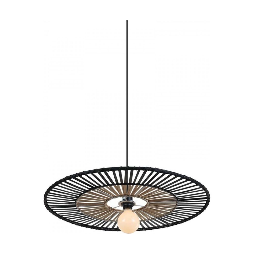 PENDANT LIGHT BAMBOO METAL 1XE27 BLACK