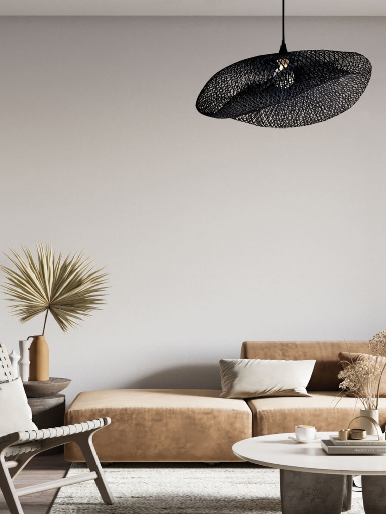 PENDANT LIGHT 1XE27 BAMBOO BLACK