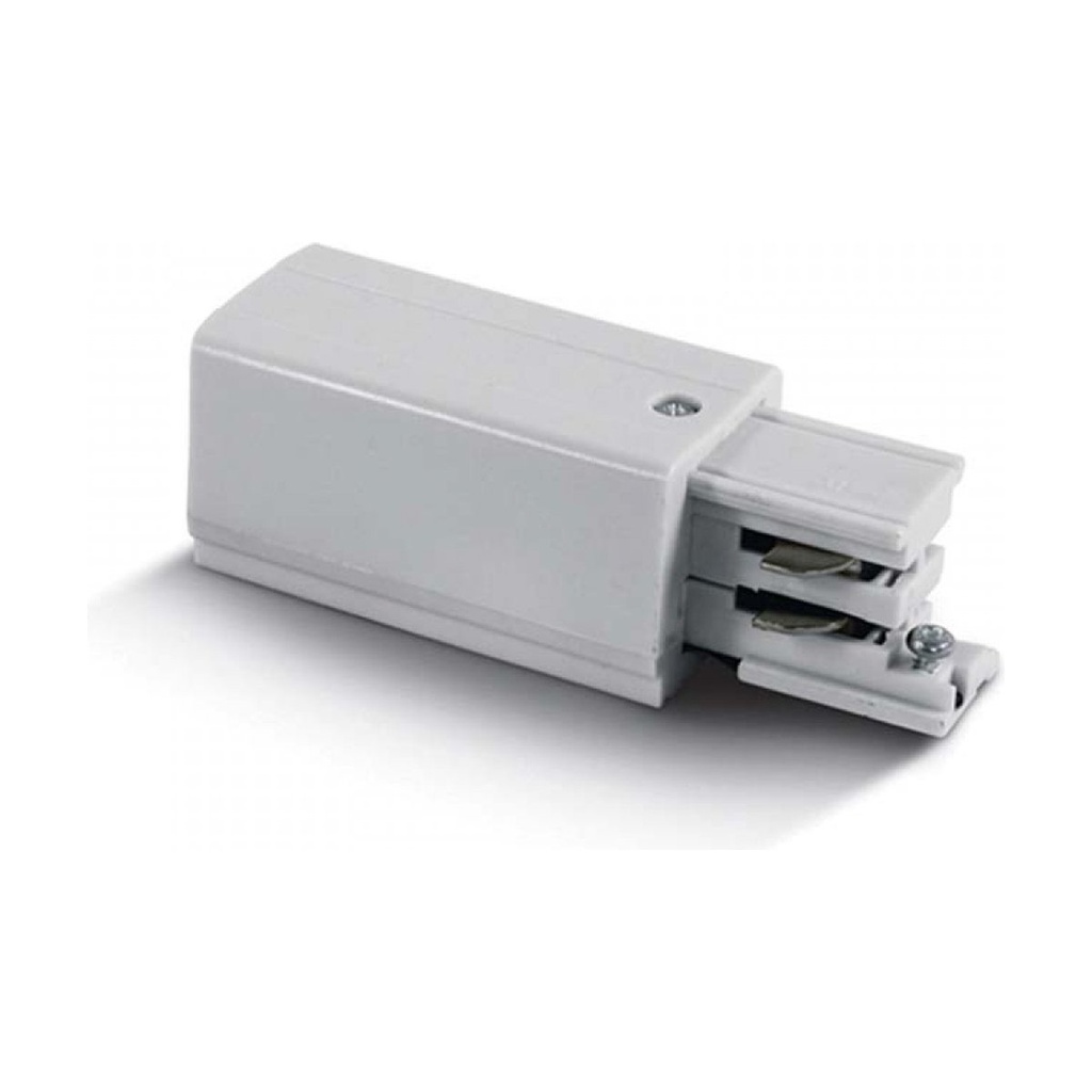 LEFT FEEDER FOR 3-PHASE TRACK WHITE 100-240V