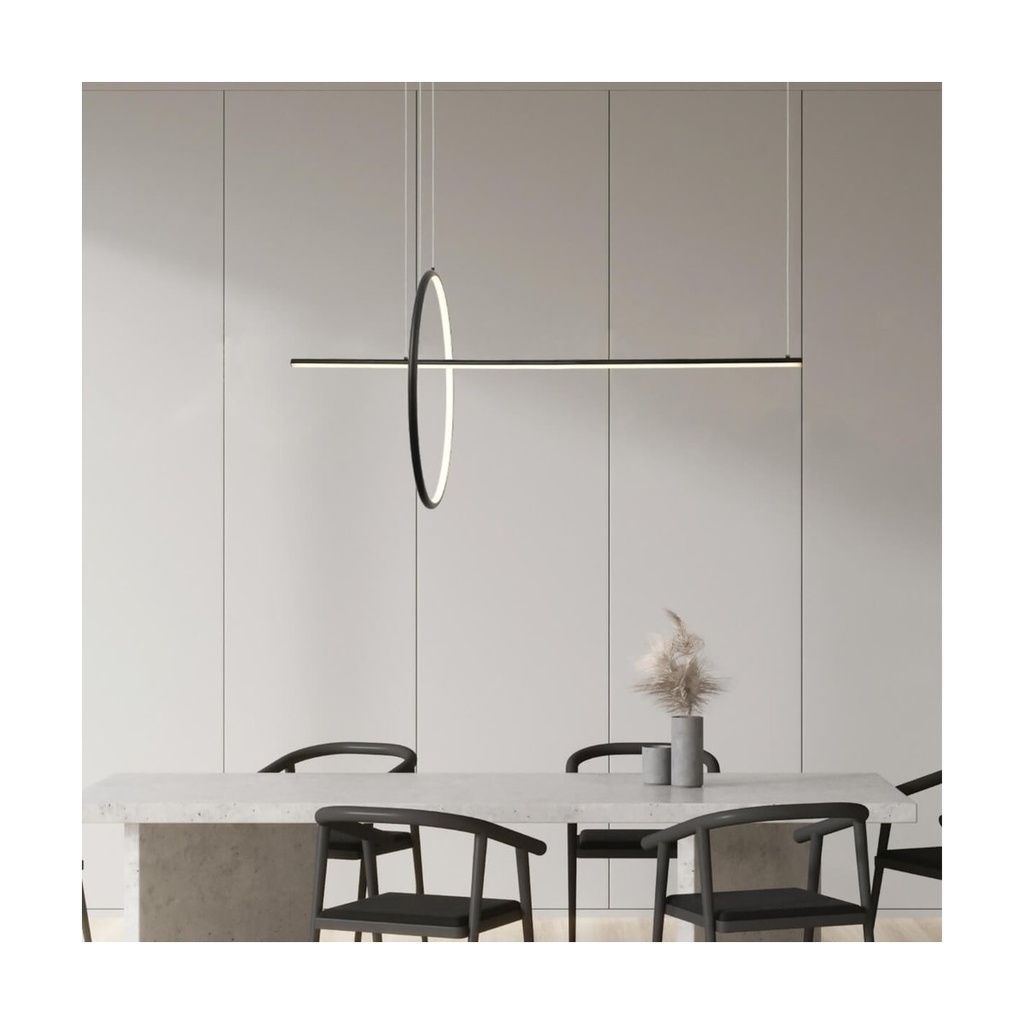 LED PENDANT LIGHT 48W  3000K  ALUMINΙUM  DIMMING  BLACK