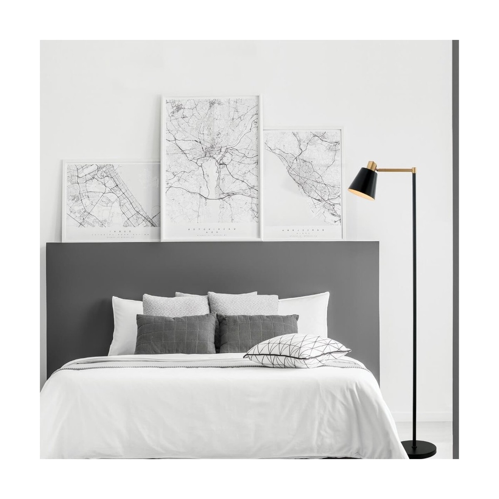 FLOOR LAMP E27 MAX 25W IRON BLACK -GOLD CLASS  ON/OFF SWITCH