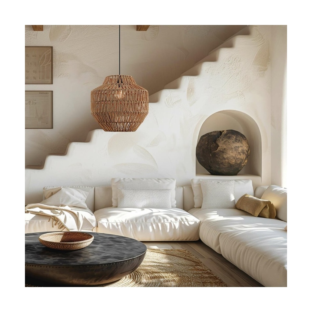 PENDANT LAMP E27 MAX 40W PAPER ROPE BROWN