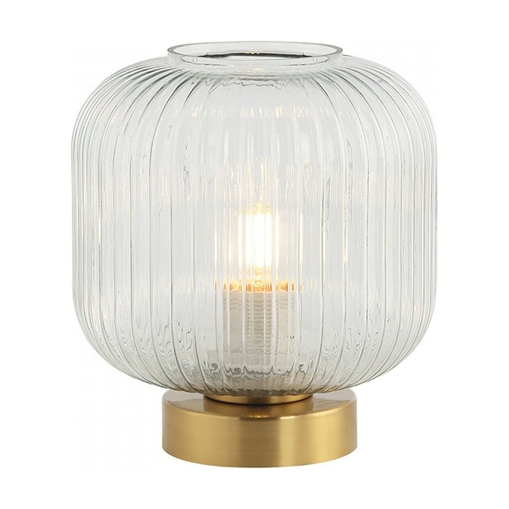 TABLE LAMP E27 MAX 25W GLASS TRANSPARENT BRASS 