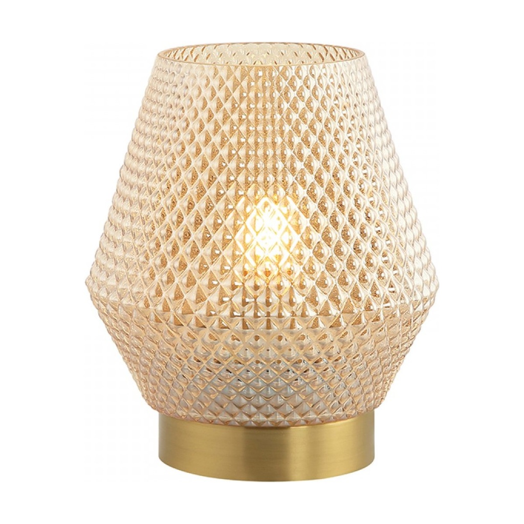 TABLE LAMP E27 MAX 25W GLASS TRANSPARENT BRASS 