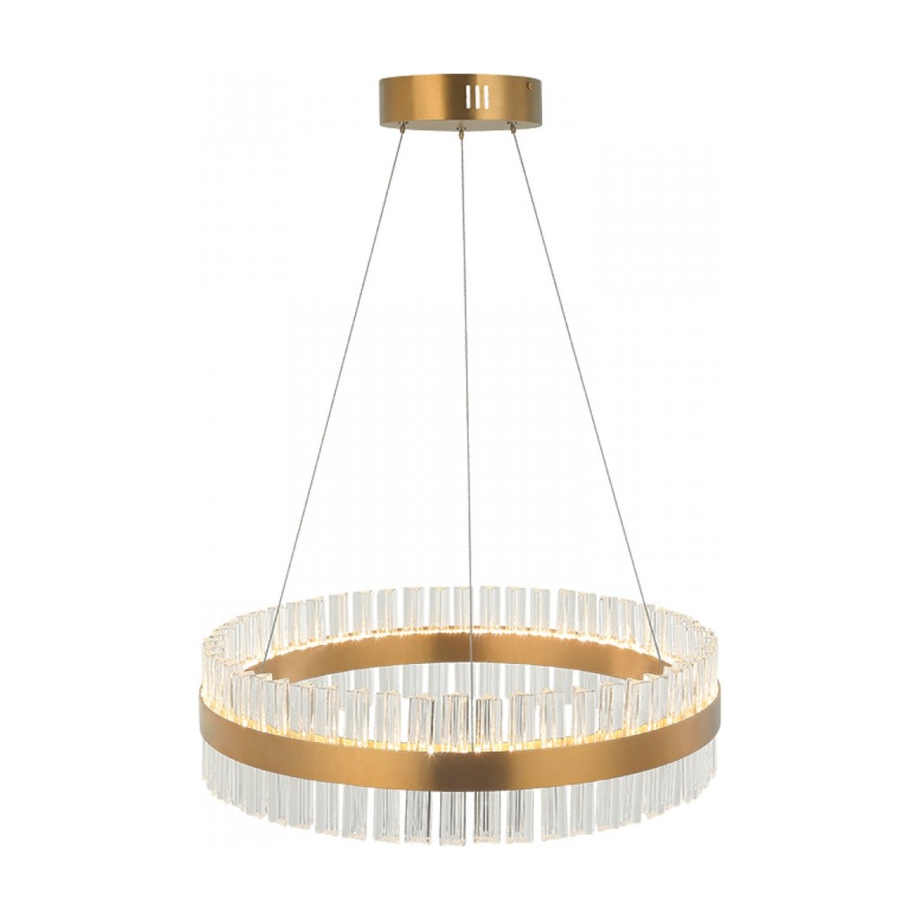 PENDANT LED LIGHT 56W 3000K STEEL GLASS GOLD