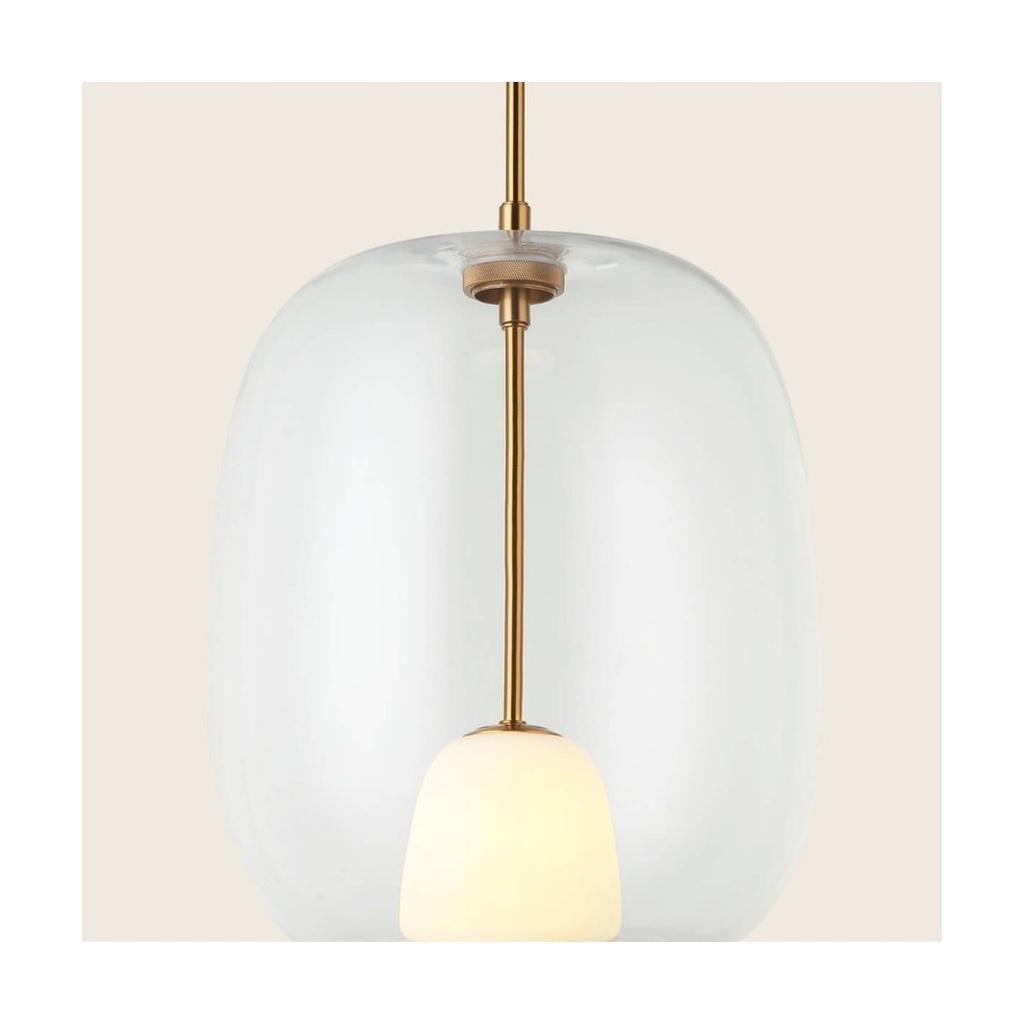 PENDANT LIGHT  G9  CLEAR GLASS - GOLD MAT