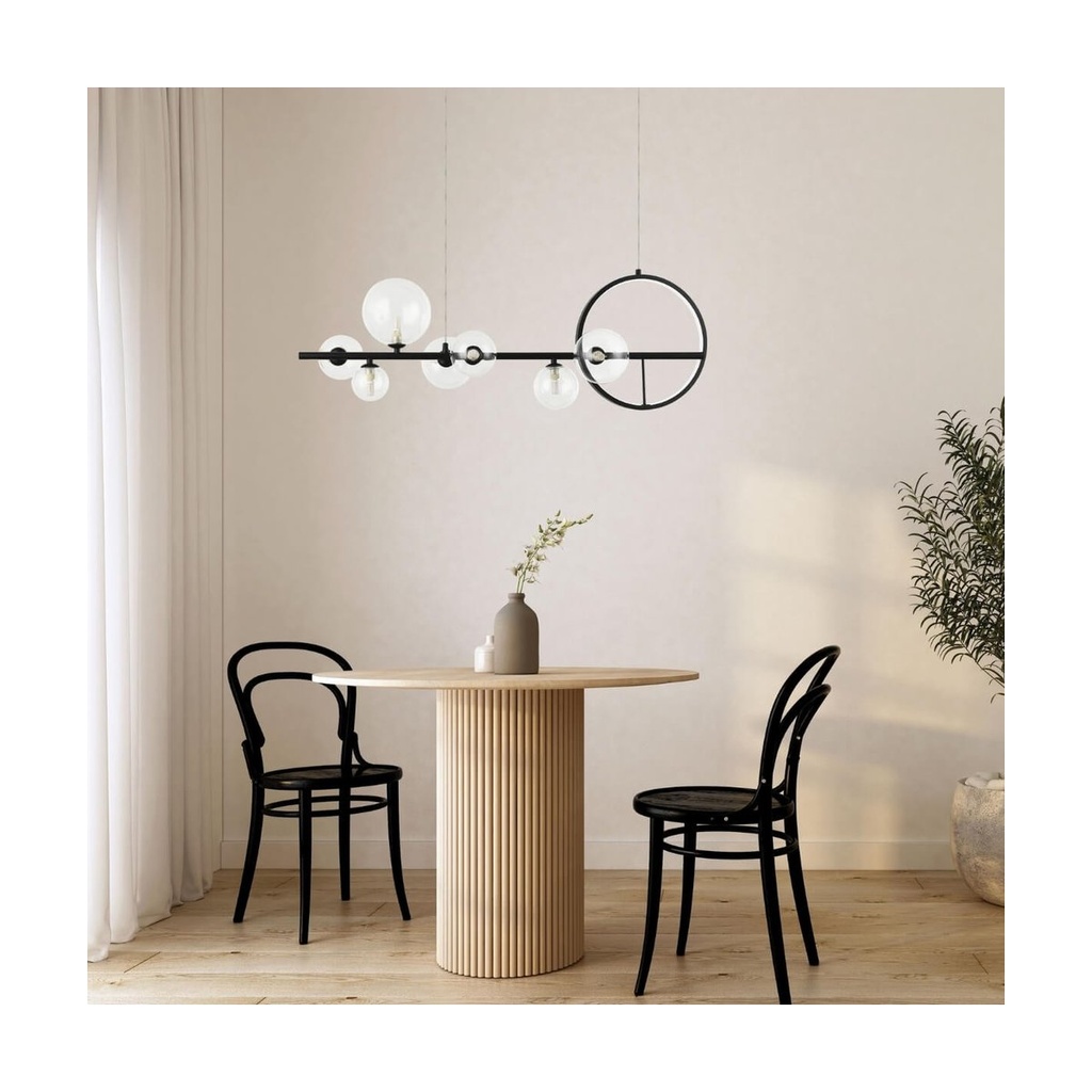 PENDANT LED LIGHT 14W + 7XG9 METAL GLASS BLACK